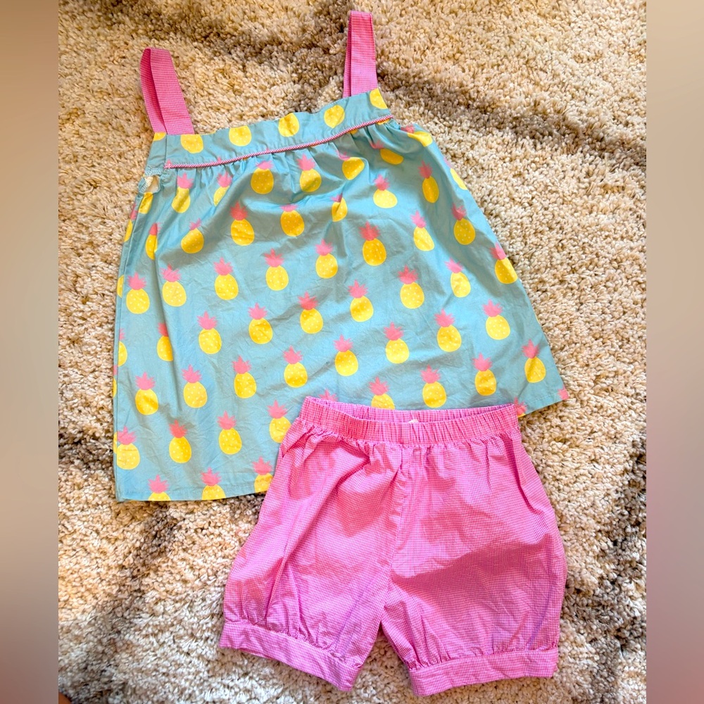 Pineapple Print Shirt and Shorts Set
